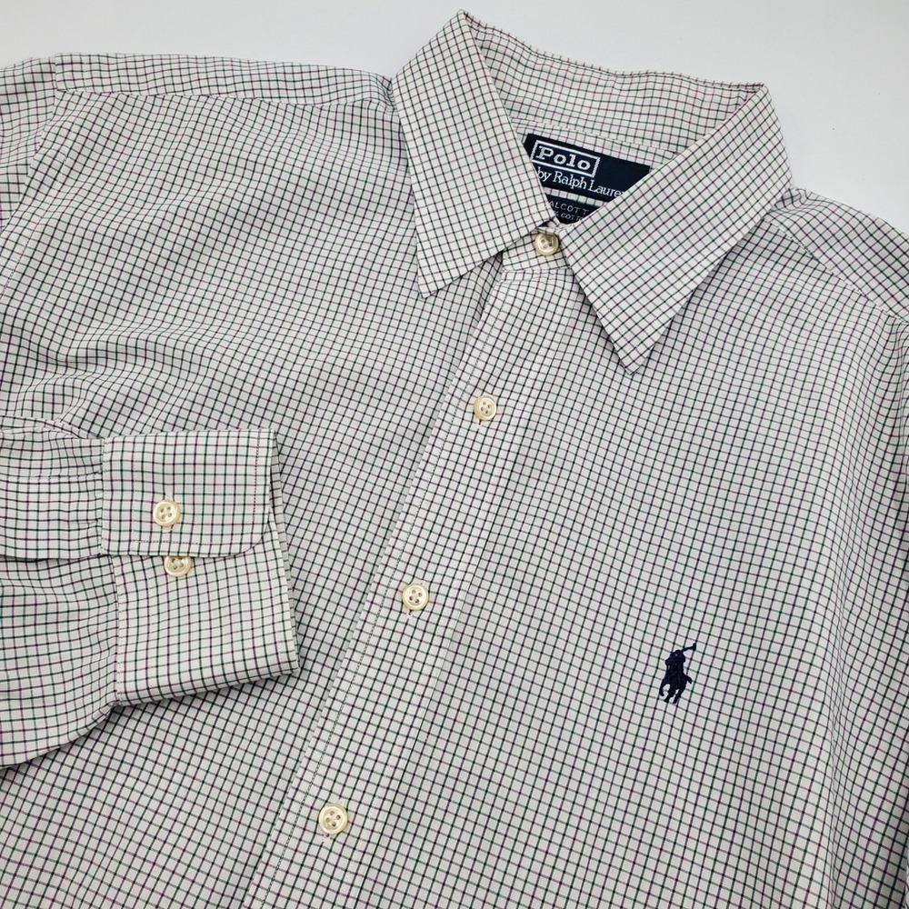 Polo Ralph Lauren Alcott Plaid Button Down Shirt Men's Size 16 1/2 34/35 L/S